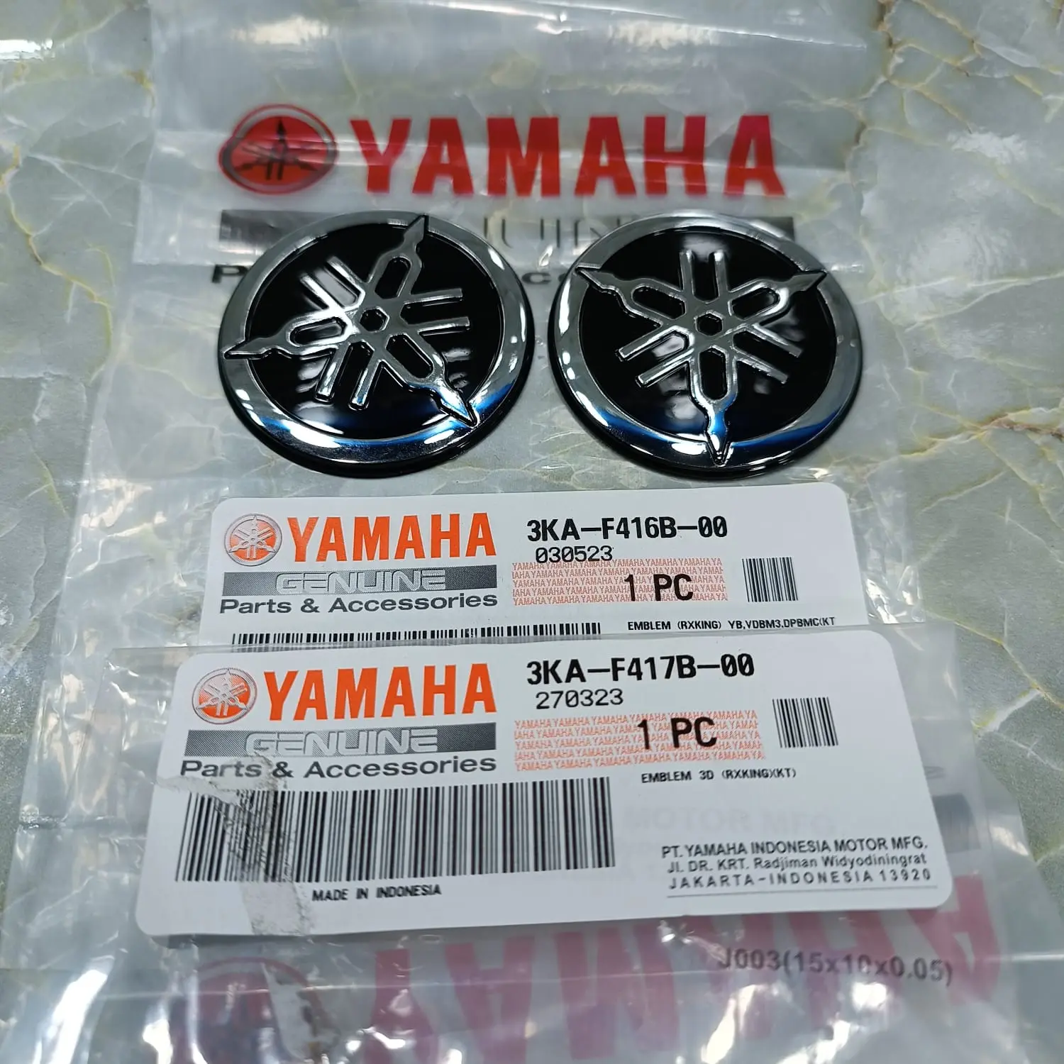 emblem tangki rx king new sepasang ORIGINAL YAMAHA GENUINE PART (YGP)
