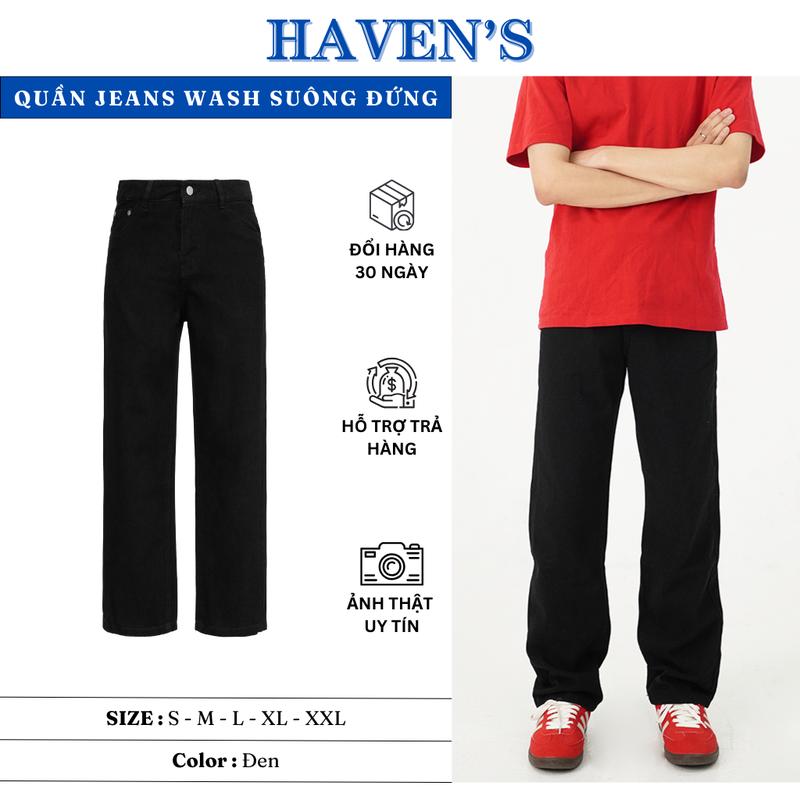 HAVEN'S | QUẦN JEANS ĐEN ỐNG ĐỨNG TRƠN HAVEN 10#