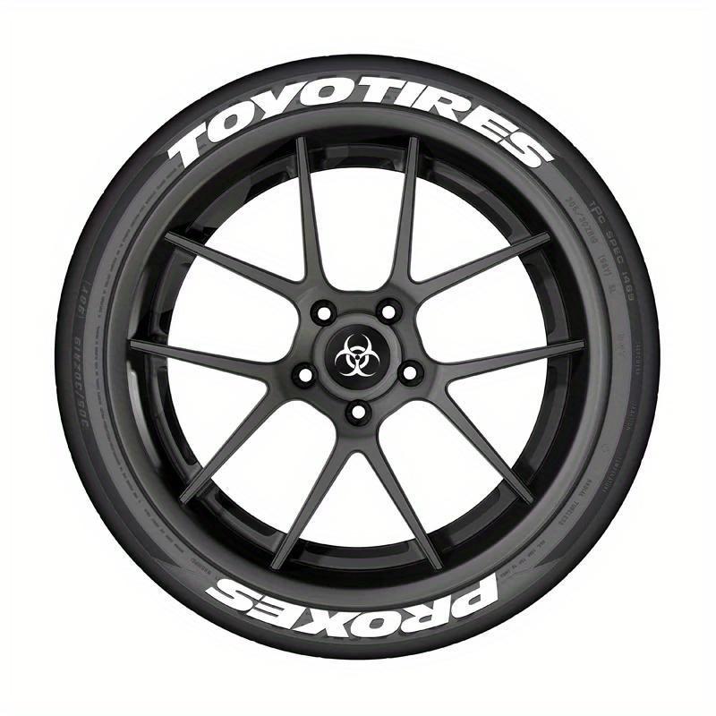 Product Introduction of 4 Sets For 4 Wheels Letters Tire Car Stickers Universal 3D Auto Motorcycle Water proof Decals Styling In-One-Piece Stickers 1