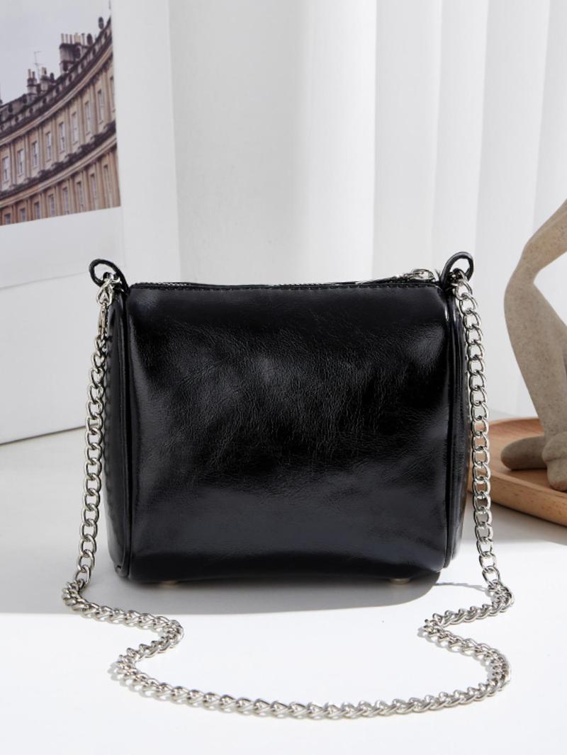 Product Introduction of Women's Fashion Chain Strap Bag, Solid Color Shoulder Bag, Casual Versatile Saddle Bag, Trendy All-match Commuter Bag for Daily Used 4