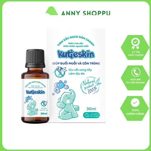 Tinh dầu đuổi muỗi Kutieskin, Tinh dầu Bạch đàn chanh tự nhiên Kutieskin 30ml giúp đuổi muỗi, côn trùng cho mẹ và bé 0