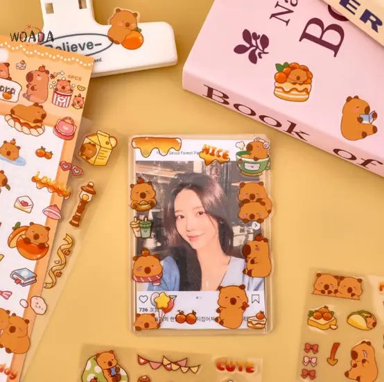 Bộ 6 Tấm Sticker Capy bara trong suốt 3
