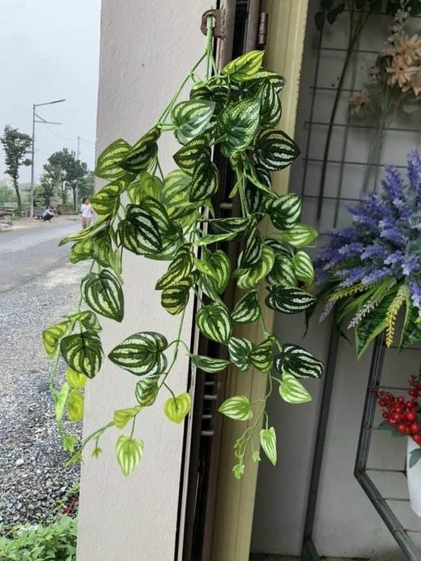 Bụi rủ lá leo 3 nhánh decor- Lá giả trang trí 4