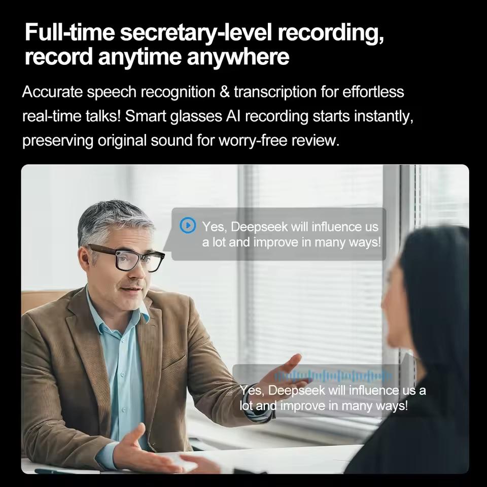 AI Smart Glasses 8K HD 1200W Pixel Camera Video Recording Sunglasses ChatGPT Translation Transmission Call Music Player Glasses - Image 6