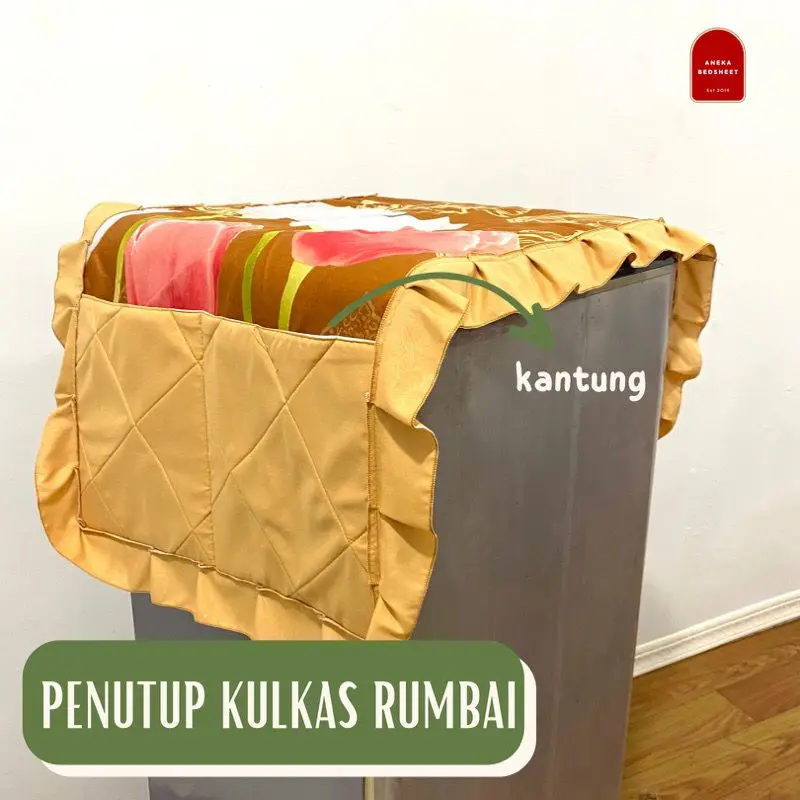 ANEKA BEDSHEET - Cover Kulkas / Sarung Penutup Kulkas Rumbai 1