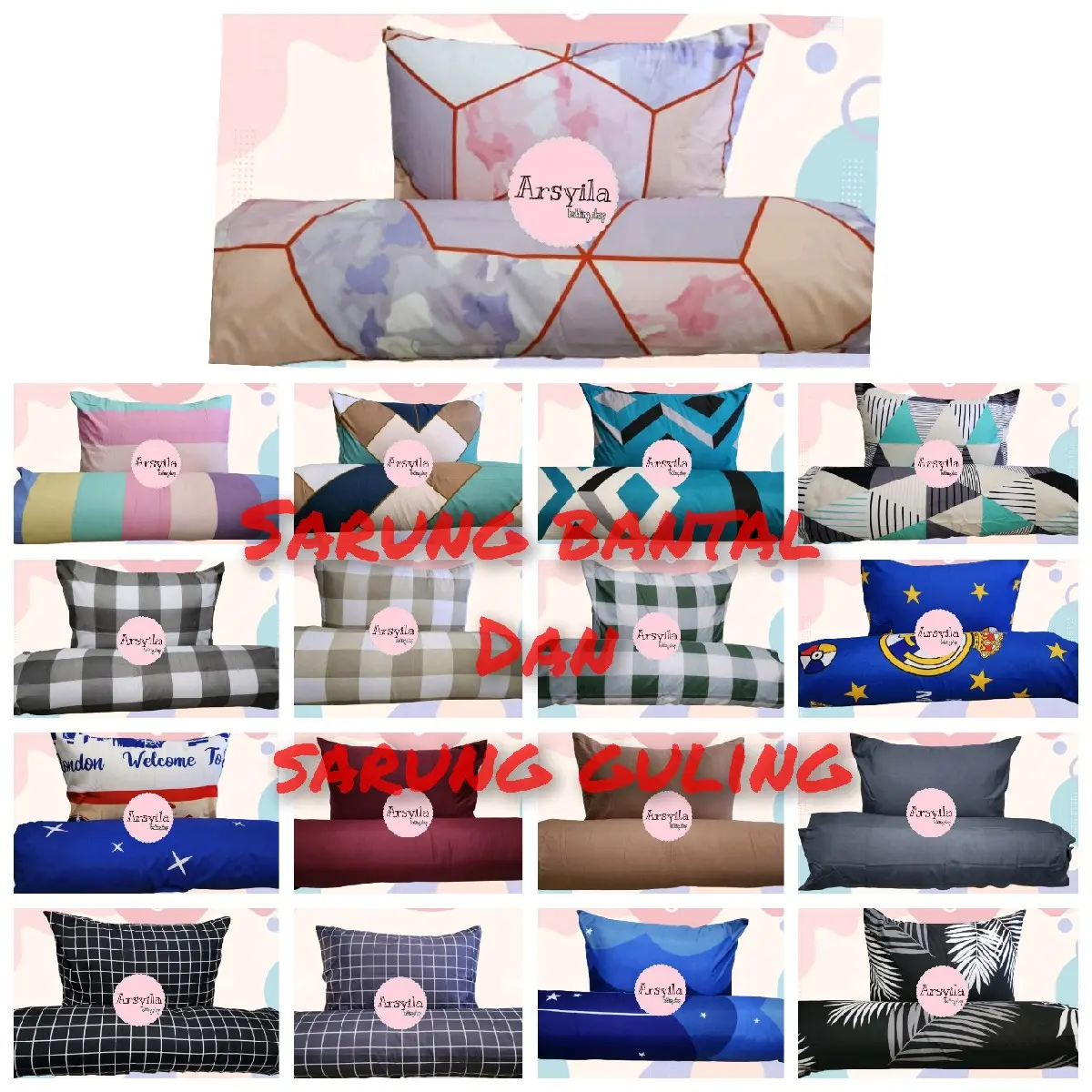 Sarung bantal & sarung guling 1 set atau eceran