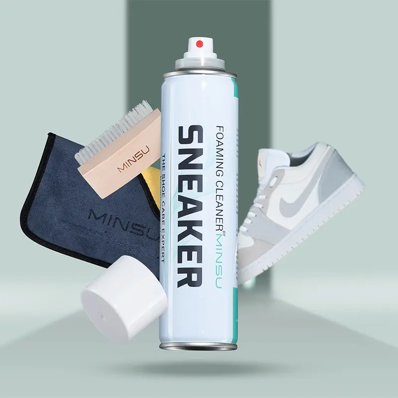 Bình xịt tạo bọt tuyết vệ sinh giày dép Sneaker Minsu phiên bản Premium 1 lọ 300ml, chai giặt giầy khô không dùng nước. 0