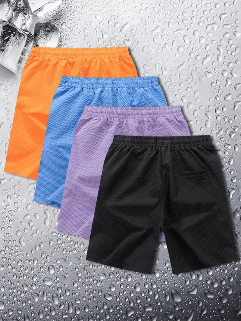 Product Introduction of Men's Solid Color Gym Shorts, Casual Comfy Breathable Swim Shorts for Summer, Men's Swimwear Bottoms for Beach & Gym 2