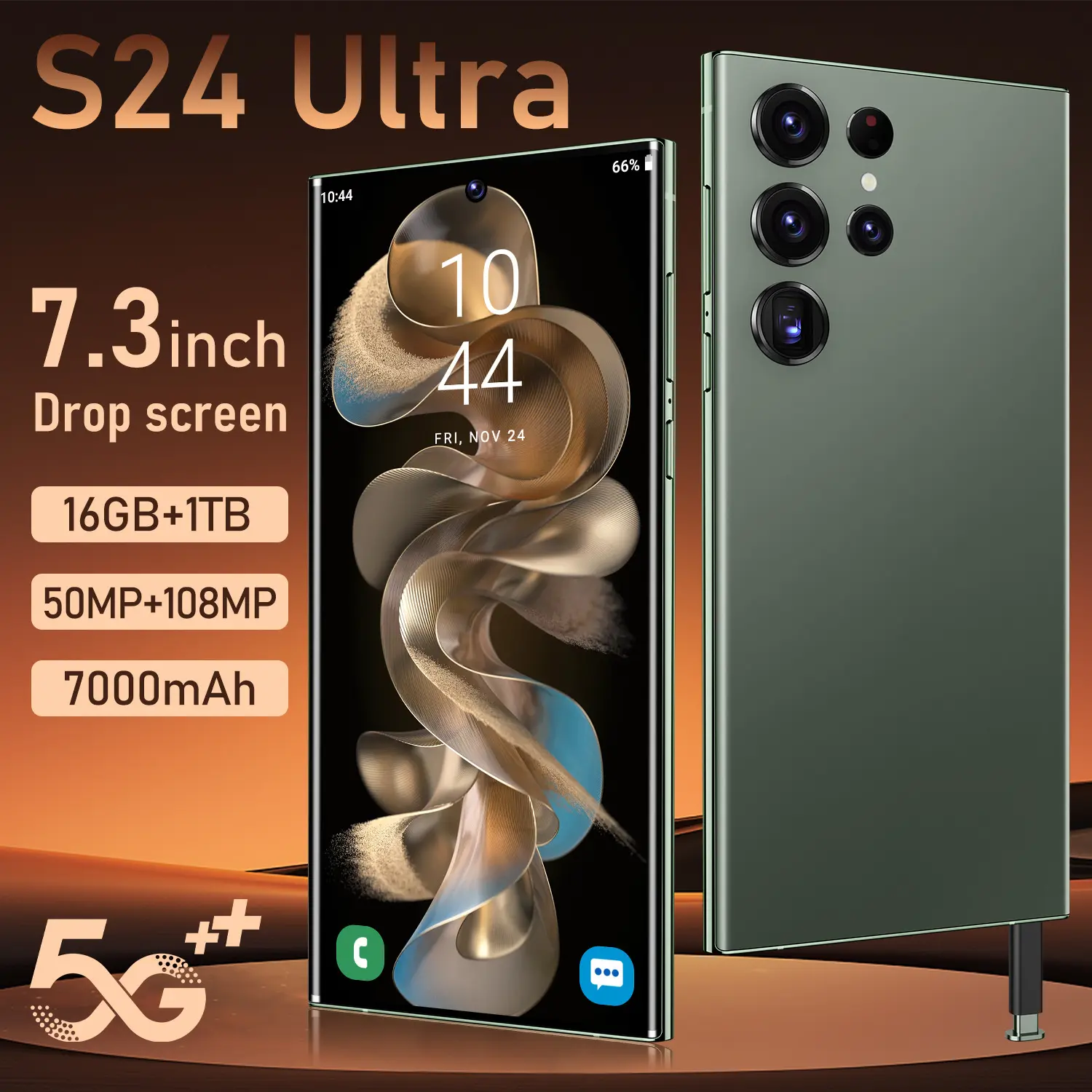 Smart Phone S24 Ultra True 4G True Perforation 7.3 Large Screen 13 Million Pixels  True Eight-Core