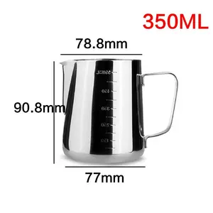 OneTwoCups Gelas Pitcher Kopi Espresso Latte Art Stainless Steel 350ml - ZM0078 - Silver