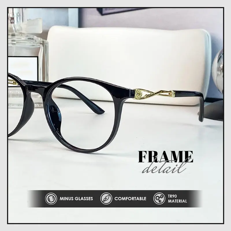 【Free Box & Lap】Kacamata Photocromic Anti Radiasi/ kacamata Minus Wanita Pria Cowok/ Elastik dan anti sinar Matahari Uv400 / Fotocromic Anti Sinar Kacamata Photochromic / glasses Optics Eyewear Myopia/ Kacamata minus Optik【COOLVISION】【COD】【G531】 5