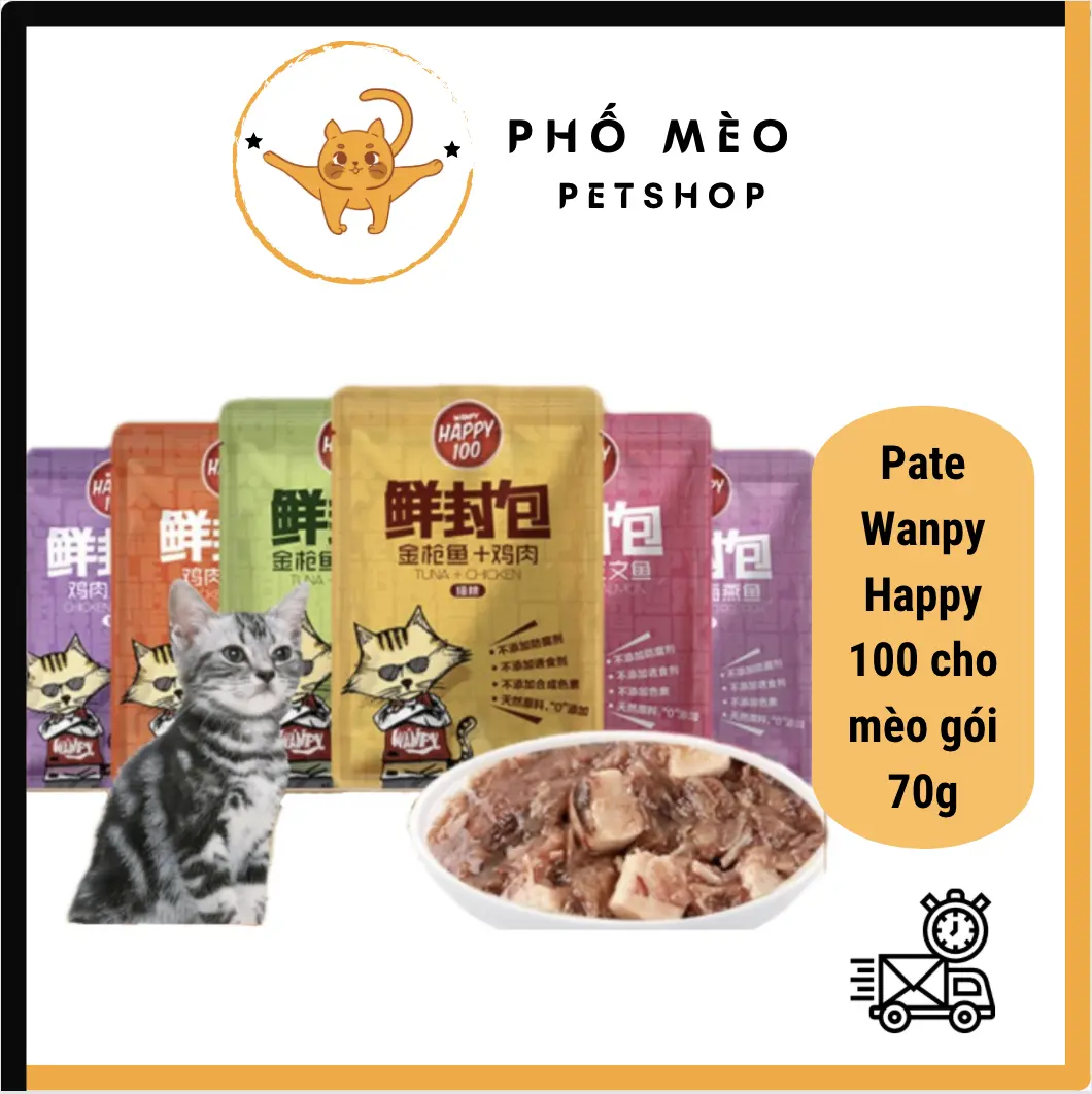Đồ ăn gói 70g dành cho mèo 6 vị