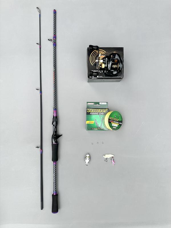 Combo Cần Câu Lure Crocodi Máy Ngang FR200 Có Tiếng Drag