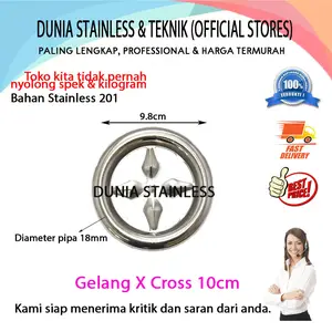 Gelang x cross 10cm 201 ornamen pagar pintu kanopi balkon