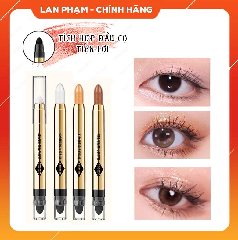 Phấn Mắt Hai Đầu Cao Cấp Tích Hợp Cọ Tán Siêu Tiện Lợi Nữ Bảng Phấn Mắt Nhũ Mắt Mỹ Phẩm Trang Điểm