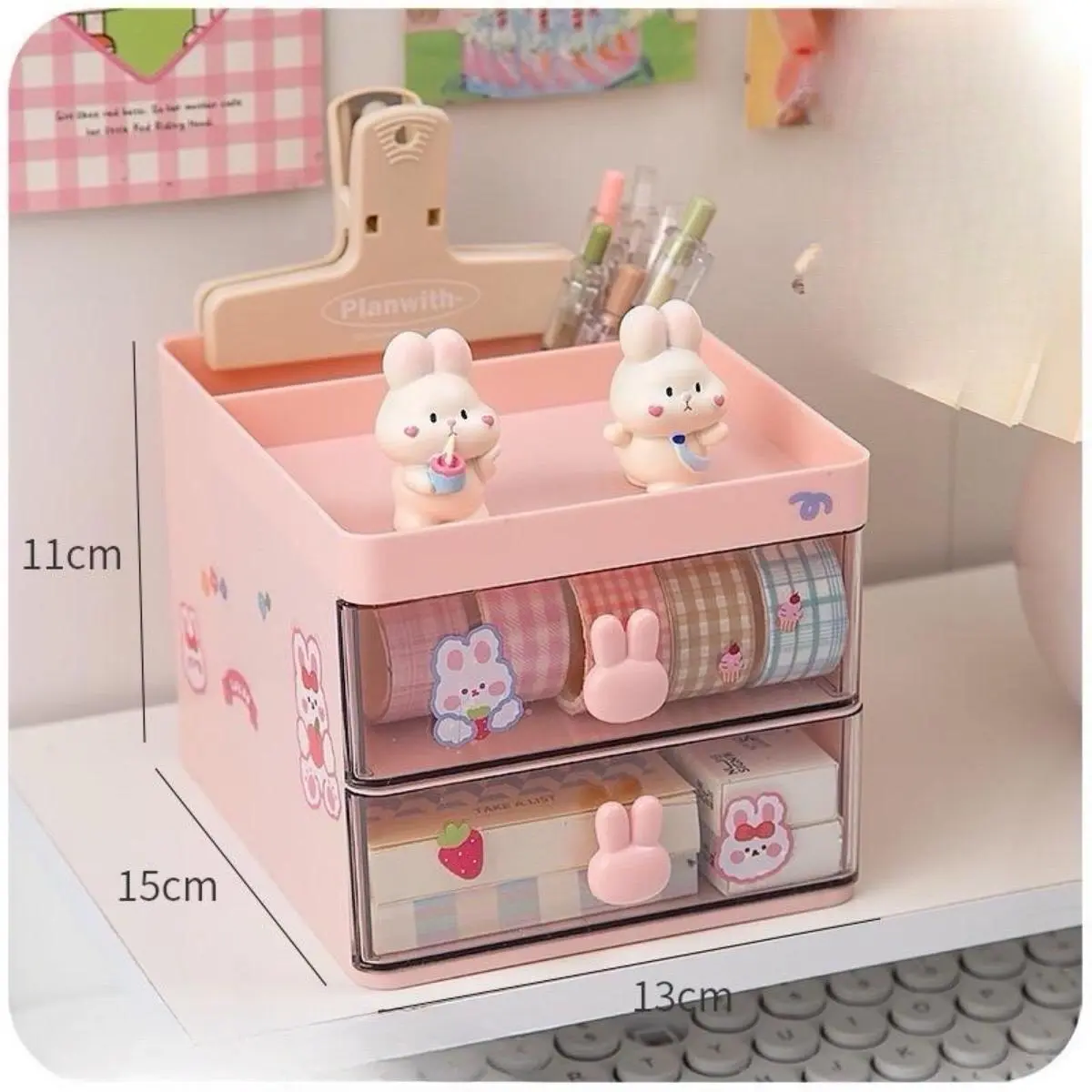 Kệ Đựng Bút Để Bàn Học 3 Tầng Hộp Đựng Đồ Dùng Học Tập Đồ Cá Nhân Decor Bàn Làm Việc - Tặng kèm sticker dán trang trí