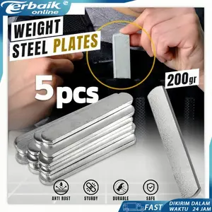 5 pcs Plat Baja Pemberat - Dapat Diatur untuk Kaki, Lengan, dan Rompi