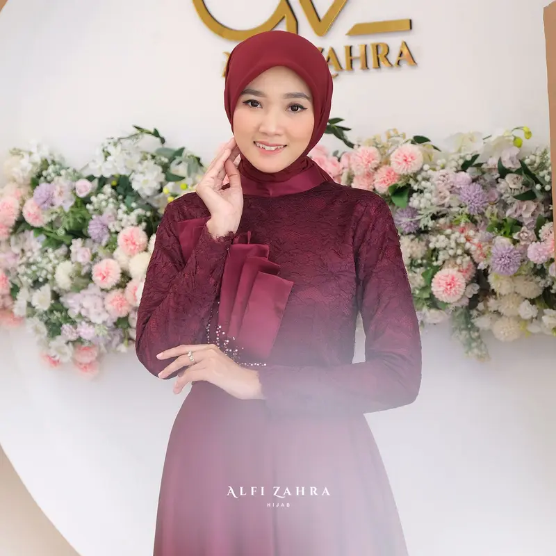 Alfi Zahra Hijab-Peony Brokat Dress 0