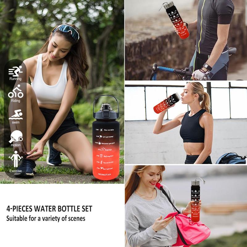 Spring Portable Sports Water Bottle, Large Capacity Sports Drinking Cup with Time Marker, Dinkware for Outdoor Sports Exercise School Camping, Reusable Washable Drinkware, Gift Ideas 2