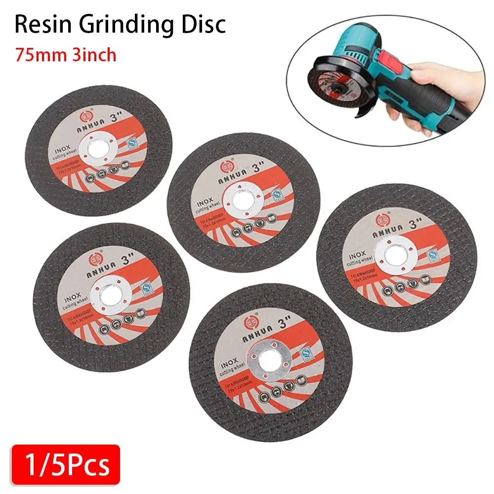 Đĩa mài kim loại, thủy tinh, gỗ và Resin mới, phụ kiện dụng cụ cầm tay, lát gạch và cắt đá cẩm thạch, bánh mài, mini, 75mm 3inch, tấm đánh bóng, thích hợp cho máy mài góc mini 12V, có sẵn trong 1 / 5 cái