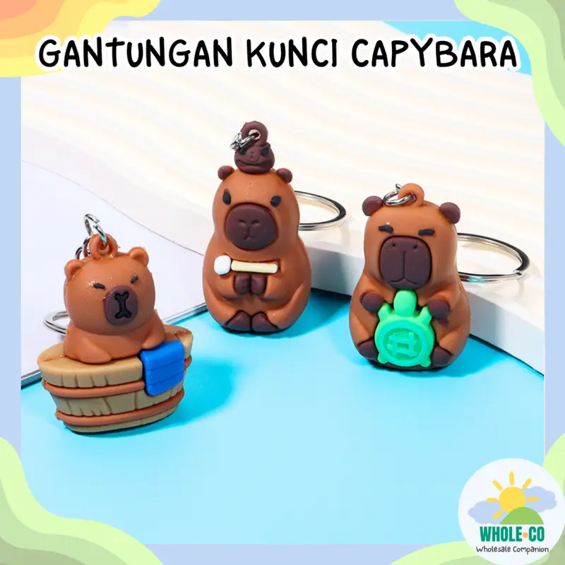 Gantungan Kunci Capybara Premium Hewan Kapibara Aktivitas Boba Mandi Lucu Unik Imut Termurah Grosir Cod 3