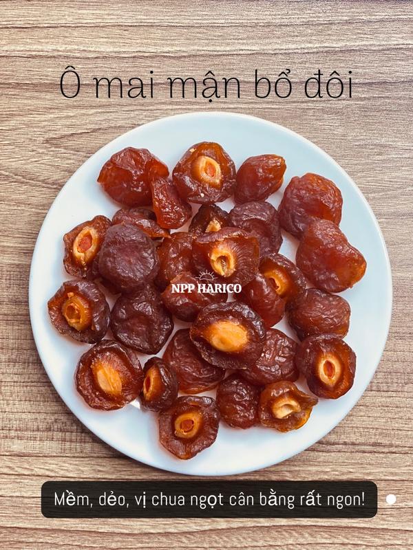 Ô mai mận dẻo bổ đôi HARICO loại Đặc Biệt: hương vị truyền thống chua, ngọt rất ngon Snack Thức Ăn Ăn Vặt