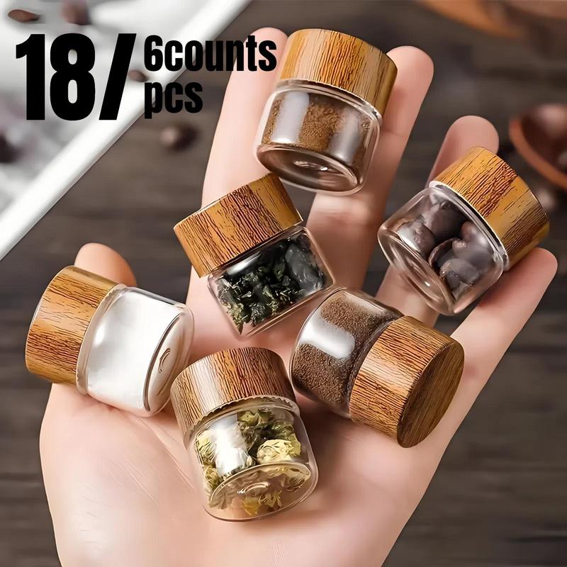 Mini Glass Dispensing Bottle, 6/18pcs Portable Container, Suitable for Travel Picnic Camping Kitchen Finishing 0