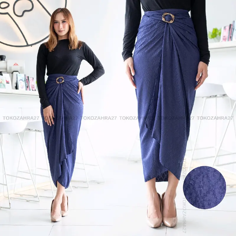Rok Lilit Polos Songket Emboss Bawahan Kebaya Viscose Premium By Toko Zahra 27 Kain Serut Wanita 1