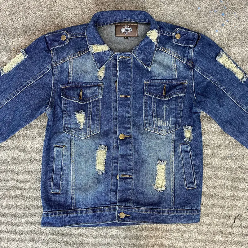 Bossado - JAKET JEANS DENIM PRIA WANITA SOBEKAN POLOSSAN M - XXL 3