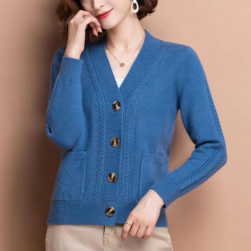 Product Introduction of Quần Áo Cho Mẹ TRUNG NIÊN Áo Len Ngoài Áo Cardigan, Dài Ngắn, Phong Cách Phương Tây, Thời Trang Mùa Xuân Và Mùa Thu, Có Thể Mặc Ngoài Trời, Dệt Kim, Áo Khoác Nhỏ Hàng Mới Về 7