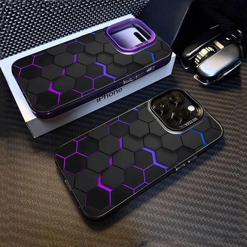 For iPhone XR X/XS XS Max 7 Plus/8 Plus 11 11 Pro 11 Pro Max 12 12 Pro 12 Pro Max 13 13 Pro 13 Pro Max 14 14 Pro 14 Pro Max 14plus/15 Plus 15 15 Pro 15 Pro Max case Cover Casing telepon IMD pola sarang lebah berteknologi tinggi 0