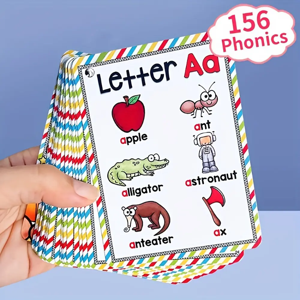 English 26 Cards 156 One Natural Spelling Flash Card Phonics Word Memory Study Card Children's Early Education