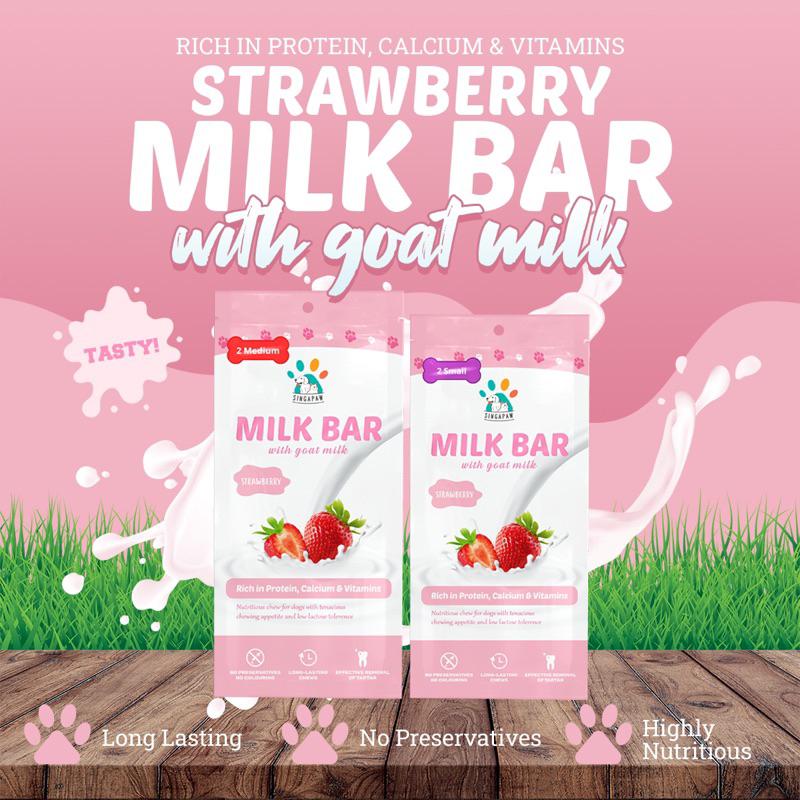 Product Introduction of original  MILK BAR W GOAT (STRAWBERRY) Treats Dogs (2 Sizes) 0