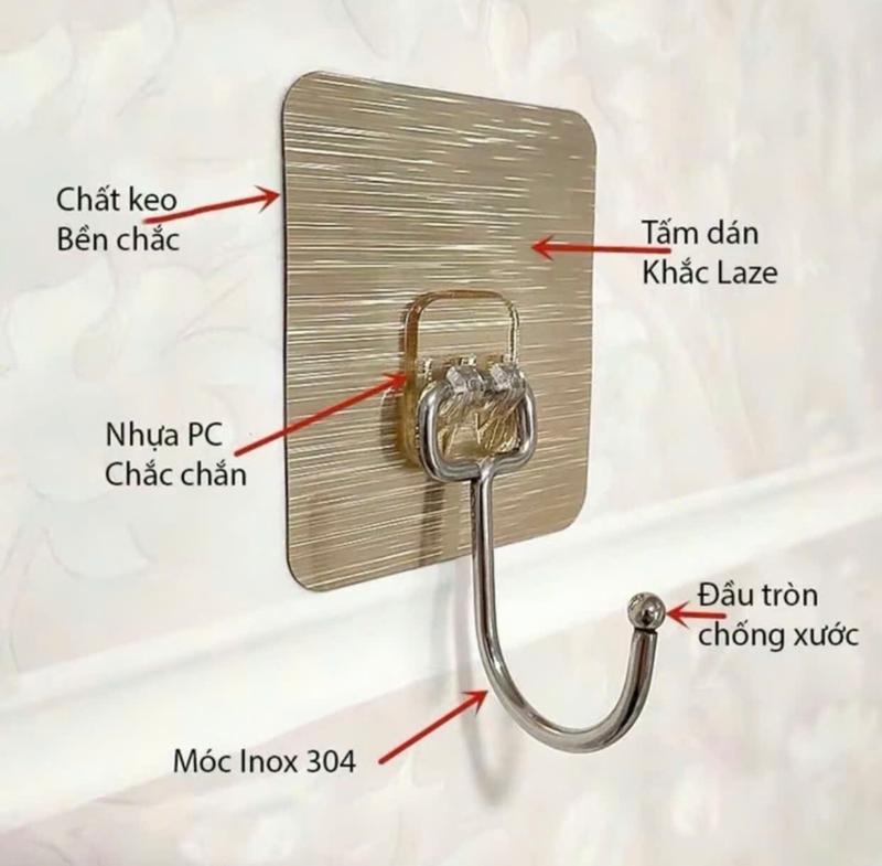 Product Introduction of ( Combo 50) Móc Dán Tường Inox Móc Đơn Treo Dán Tường Nhà Tắm Nhà Bếp Đa Năng Kèm móc treo đồ tiện lợi 8
