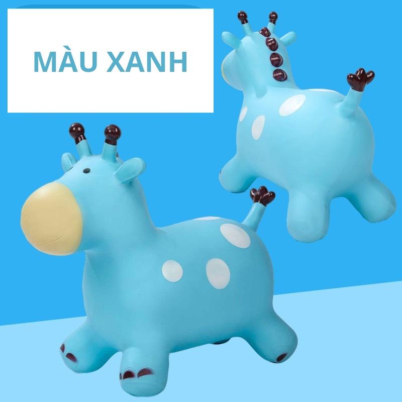 Thú nhún Hươu , bơm hơi chất liệu PVC cao cấp an toàn cho bé