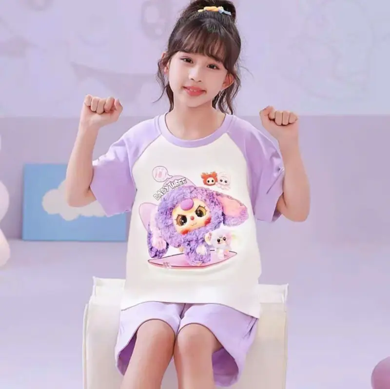 COMBO 4 BỘ  Bộ  ÁO Cộc TAY 4 MÀU 4 HÌNH BABY THEREE HOT TREN 2025 DÀNH CHO BÉ GÁI 14-40KG Cotton set  áo  yếm  cho  bé  gái đồ bộ  legging  cho  bé  gái set chobe gai xinh set  đồ  bé  gái bộ  ngủ  cộc  cho  bé  gái quâ  notreem         cho  bé  gái quần 1