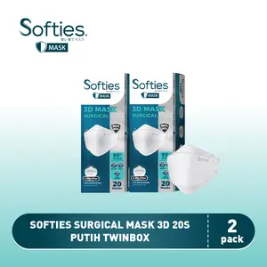 Softies Surgical Mask 3D 20s Twinbox - Putih