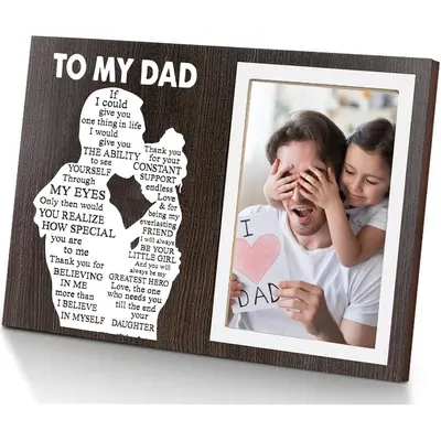 Father's Day Gift Dad Picture Frame Gift - Wooden Photo Frame With ...
