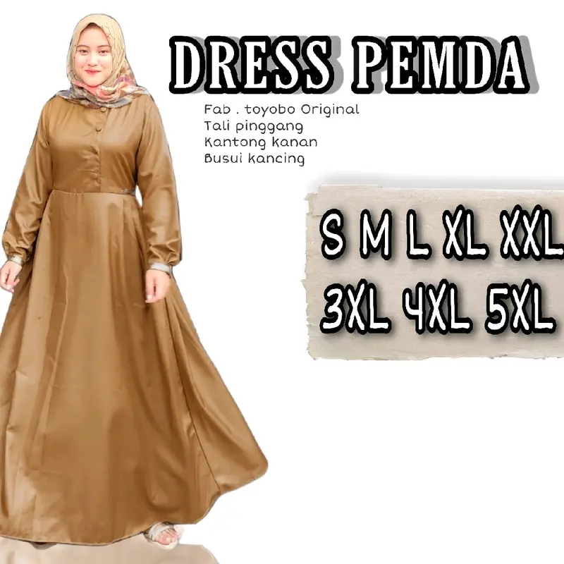 GAMIS PEMDA KHAKI PNS GURU WANITA BUMIL JUMBO Kancing Kantong Toyobo Muslim Syari Nyaman Menyusui • simpel 0