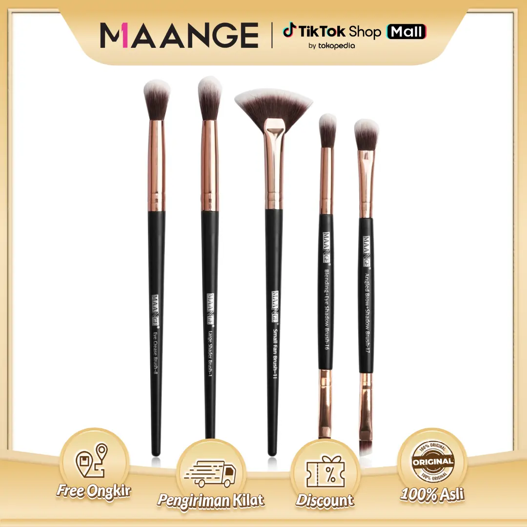 MAANGE 5 PCS Eye Detail & Highlighter Brushes for Flawless Makeup MAG5747 Kuas Rias