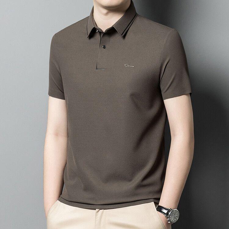 Product Introduction of Áo Thun Nam Ngắn Tay Mùa hè, 100% Cotton Thật, In Ve Áo Nặng, Áo Polo, Dễ Phối Đồ Dáng Rộng Vừa Vặn, Tay Lửng Áo, Dành Cho Nam Giới Menswear Có Cổ 28