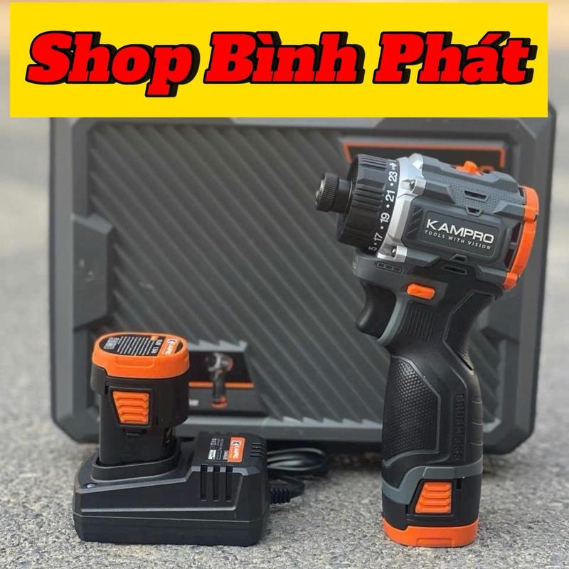 Máy chuyên vít pin KAMPRO 9018B, lực siết 55Nm, 23 cấp trượt bắn vít, 2 tốc độ