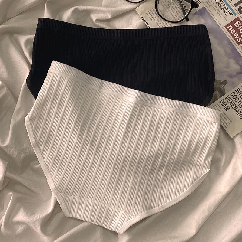 Product Introduction of Đồ Lót Cotton Gân Cho Nữ, Bộ 5 Chiếc, BRALUNE, Kháng Khuẩn Và Thoáng Khí, Quần Sịp Nữ, Mã 163, Dành Cho Nữ Váy Lệch Vai 13