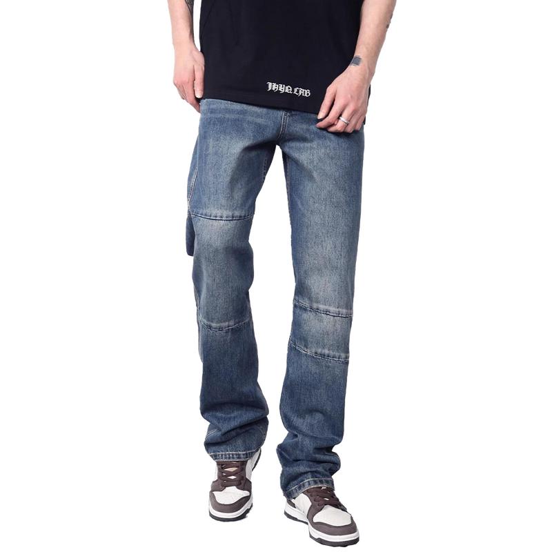 CAROLLA Quần Jean Nam Form suông, Quần jean nam ống suông, Ống đứng, Line cách điệu Menswear Pants Có Túi Denim