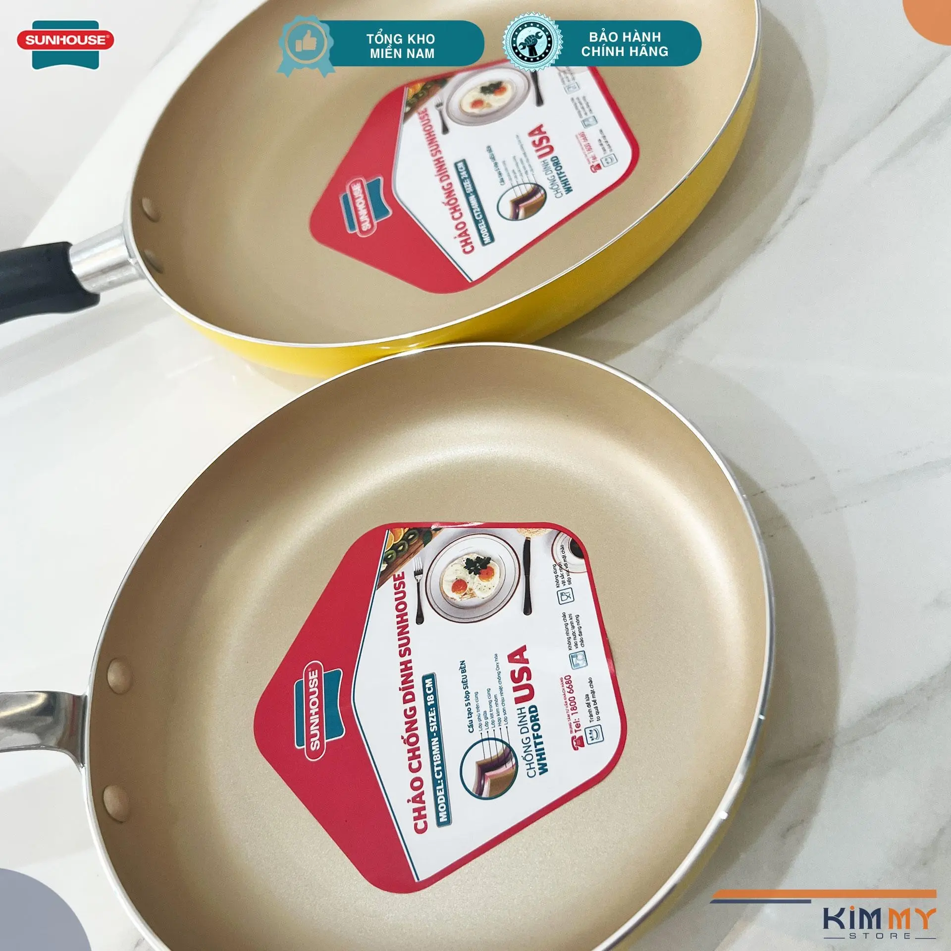 Combo 2 chảo chống dính CT-Sunhouse chính hãng