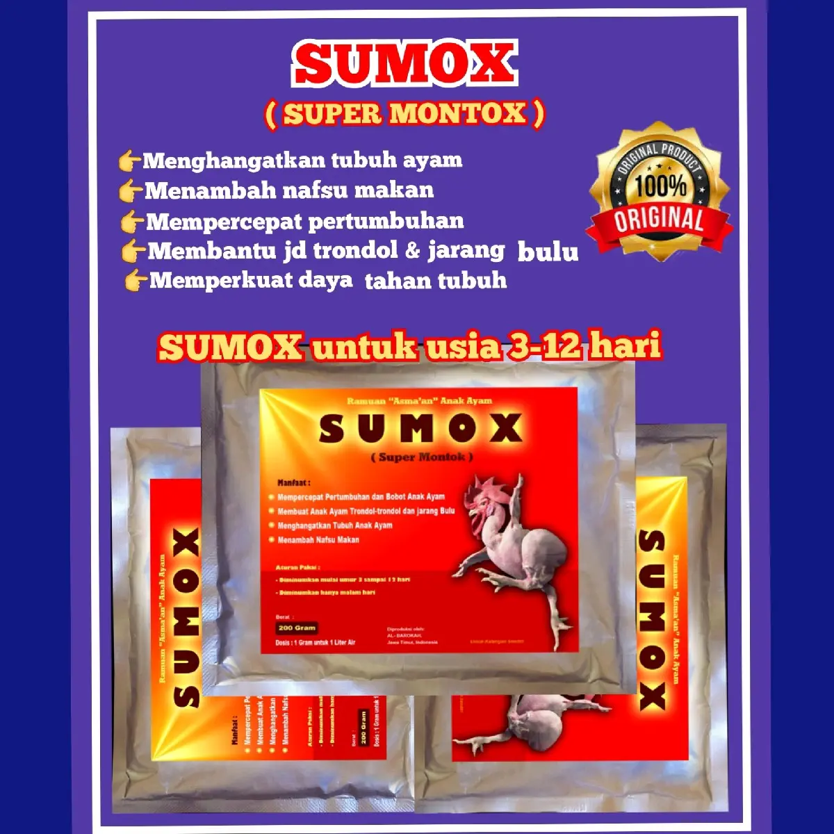 SUMOX ( super semox )....vitamin ayam broiler,vitamin penghangat