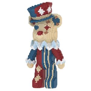 OZTZ Teddy Bear Brick Set, (4500/6600/7200pcs/set) Cool 3D Bear Brick Toy Brick Creative Game, Joker, Rapper Style, Adult and Youth Collection, Halloween, Christmas Gifts, Building Toys