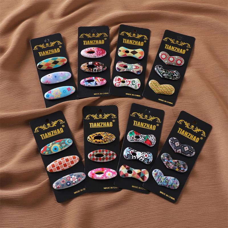 3pcs/Set Fashion Printed Bandana Needle Heart Oval Pin Scarf Fixed Buckle Anti Shedding Safety Pin Gift for Girlfriend Love Bow Safety Hijab Pins Accessories 1