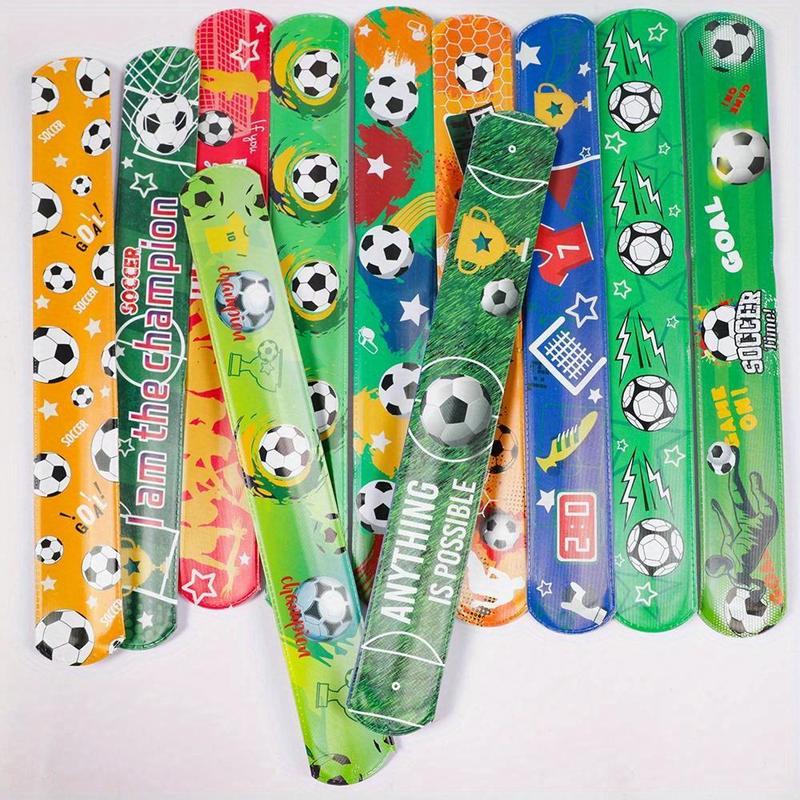 Soccer Slap Bracelet, 24pcs Wristband Toy for Birthday Party Favors, Football Theme Party Decoration, Euro 2024 Decorations, Party Supplies 5