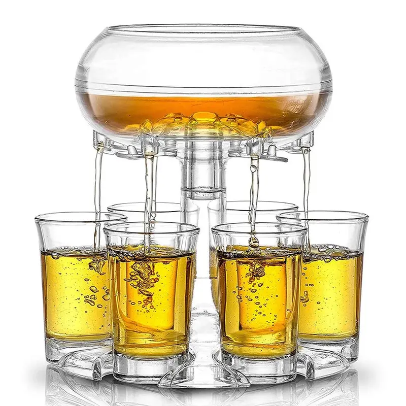 6 Shot Glass Dispenser Holder Party Beverage Drinking Games Bar Cocktail Wine Quick Filling Tool Carrier Caddy Liquor Dispenser 2